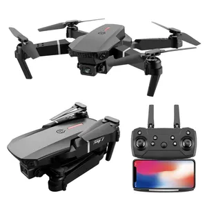 E88 pro drone quadcopter kamera ganda 4K, drone quadcopter Mini dapat dilipat 15 menit waktu terbang untuk mainan dewasa