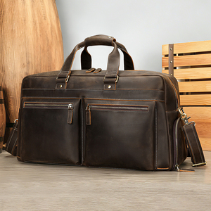 Bolsa de Viaje de Fin de Semana Impermeable de Cuero MARRANT para Hombre con Compartimento para Zapatos, Bolsas de Viaje de Cuero Genuino para Hombre - Product Image 1