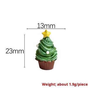 Ornamenti fai da te in miniatura dipinti a mano albero di natale in resina 100 pezzo - Product Image 2