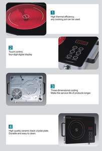 Bếp điện nồi 2000W duy nhất nóng tấm sưởi ấm di động hồng ngoại Hồng Ngoại Bếp đung - Product Image 5
