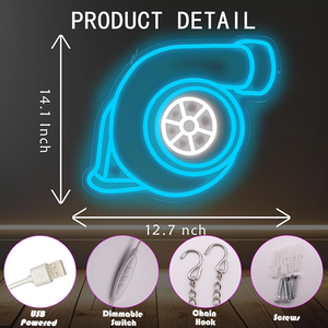 ป้ายไฟนีออนเทอร์โบแอลอีดีป้ายโรงรถไฟนีออนสำหรับผู้ชายถ้ำโรงรถซ่อมร้านค้าและสถานที่อื่นๆที่คล้ายกัน - Product Image 3