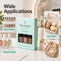 Fabricant de boîtes d'emballage personnalisées pour vernis à ongles, boîte cadeau de luxe en carton, logo gaufré mat, boîte en papier avec fenêtre