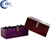 Caja de Regalo Rígida de Papel Morado Premium al por Mayor con Tapa y Base, Impresión de Logotipo, Embalaje con EVA para Perfumes, Aceites y Productos Cosméticos