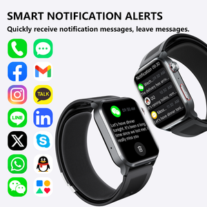 Pompa Udara Pengukur Tekanan Darah Elektrokardiogram Jam Tangan Pintar Pemantau Tidur Detak Jantung Oksigen Darah Manajemen Emosi Layar IPS Persegi - Product Image 1