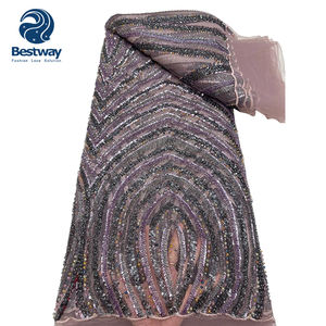 Bestway tela de encaje con cuentas de lujo Aso Ebi <span class=keywords><strong>lentejuelas</strong></span> para mujer fiesta de boda - Product Image 3