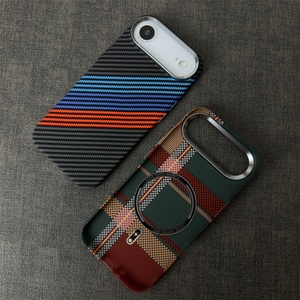 Coques de téléphone magnétiques rigides texturées en fibre de carbone pour iPhone 17 Air, étui de téléphone en fibre de carbone pour iPhone 17, bon emballage - Product Image 2