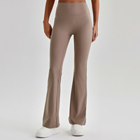 Pantalon de yoga évasé taille haute pour femme, sans effet camel toe, effet ventre plat, rehaussement des fesses en V, leggings décontractés pour l'entraînement