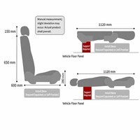 Siège de voiture à dossier haut coulissant vers l'arrière avec ceinture de sécurité haute sécurité, 180 °   Siège inclinable bidirectionnel entièrement plat, pour modification de camping-car, fourgonnette ou caravane