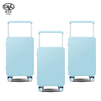 DWL Nouvelle valise d'affaires de 20 pouces à la mode Marine/Vert pomme Bagage d'embarquement à main avec design élégant