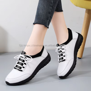 Genuine Women's Spring New Style Small Leather <b>Shoes</b> Korean Style <b>Soft</b> Sole Versatile Cow Tendon Mother's <b>Shoes</b> - Product Image 2