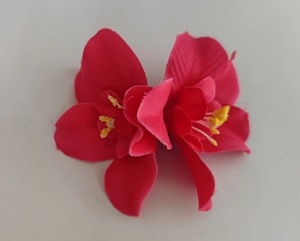 Nuevo Clip para el Pelo con Orquídea de Doble Flor Grande de Gasa Artificial para Bodas en la Playa y Fiestas para Mujeres - Product Image 5