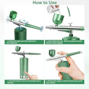 Juego de cepillos de limpieza de aire de alta presión sin obstrucciones recargables con boquilla de 0,3mm para decoración de pasteles de pintura de maquillaje de uñas - Product Image 6