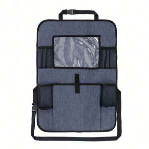 Organisateur de siège arrière de voiture personnalisé avec porte-gobelet et rangement pour l'espace entre les sièges avec fenêtre en PVC transparent - Product Image 2