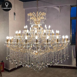 Maria Theresa Luxe Extra Grote Led Kristal Glas Kroonluchters Custom Bruiloft Banket Home Office Hanglampen Vierkant - Product Image 2