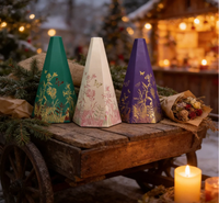 Boîte cadeau rigide multicouche en forme de tour hexagonale écologique personnalisée pour Noël, avec estampage à chaud pour chocolats et cadeaux de fêtes