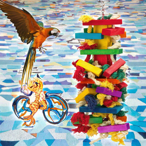 Eco-Friendly Natural Wood Chewing Bird <strong>Parrot</strong> Beak <strong>Toy</strong> Soft Plush Cotton Tearing <strong>Toy</strong> for African <strong>Grey</strong> <strong>Parrots</strong> Packaged in Carton - Product Image 2