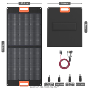 Panneau solaire portable pliable 100W, haute efficacité 23,5%, chargeur solaire de type N, sorties USB-A et Type-C, pour stations d'alimentation, camping - Product Image 4