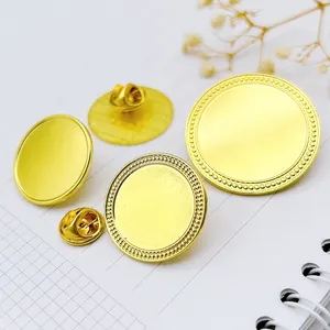 Manufacturer Low Price Custom Blank Round Lapel Pin Different Size Epoxy Sticker Metal Circle Blank Pin Badge Button