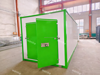 Unité de stockage portable en acier sur mesure avec porte battante, conteneur de stockage modulaire démontable pour les entreprises