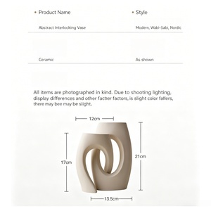 Vases en céramique artistiques Art Déco européens, glaçure givrée, haut <span class=keywords><strong>de</strong></span> gamme, pour arrangements floraux, décoratifs, personnalisés, faits à la main - Product Image 3