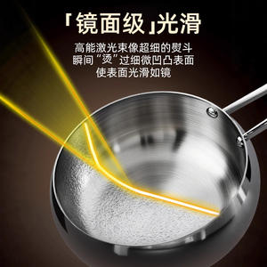 หม้อสแตนเลสทรงน้ำเต้าขนาดใหญ่ ไม่เคลือบสารกันติด ใช้สำหรับทำอาหารเด็ก ใช้กับเตาแม่เหล็กไฟฟ้าได้ กระทะผัด - Product Image 2