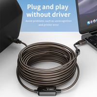 Cable Repetidor USB 2.0 Activo DFX de 10 m, Cable de Impresora de Alta Velocidad Tipo A a B de Cobre Estañado Premium para Escáner, Máquina CNC