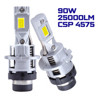 Phares de voiture haute puissance 12V D2 D4 90W Ampoules Xénon 6000k 25000lm Canbus D2S D4S HID vers LED