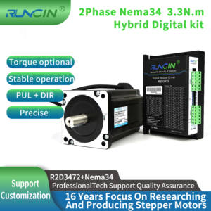 रनसिन 2 चरण 3. 3nm/4. 5nm/6. 9nm/8. 5nm/10nm/12nm nema 34 हाइब्रिड cnc स्टेपर मोटर 7.2a ड्राइवर किट DC24V-110V/AC18V-80V - Product Image 2