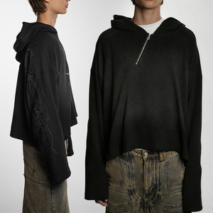 เสื้อฮู้ดกันหนาวแบบซิป ¼ ตัวสำหรับผู้ชาย ยี่ห้อ KingSen รุ่นสั่งทำพิเศษ สำหรับฤดูใบไม้ร่วงและฤดูหนาว ผลิตจากผ้าฝ้าย 100% พิมพ์ลาย ปักลาย ผ้าถัก เป็นมิตรต่อสิ่งแวดล้อม ทรงโอเวอร์ไซส์ - Product Image 1