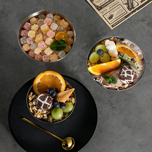 Set di Stoviglie per Matrimonio in Acciaio Inox 304 - <span class=keywords><strong>Ciotole</strong></span> per Dessert, Coppe per Gelato <span class=keywords><strong>e</strong></span> Piatti da Insalata Lavabili in Lavastoviglie - Product Image 5