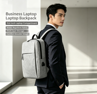 Sac à dos pour ordinateur portable 15 pouces avec logo personnalisé, imperméable, grande capacité, portable, pour étudiants, voyages et affaires, avec port USB