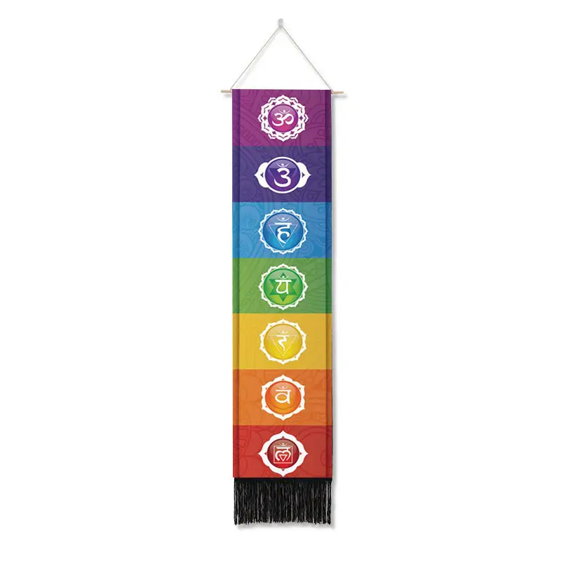 Tujuh Chakra Dinding Hanging Permadani Bohemia Tarot Phase Rumbai Permadani Boho Seni Permadani untuk Kamar Tidur Dekorasi Kantor