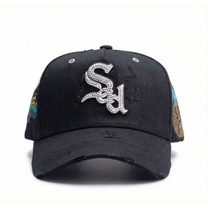 หมวกเบสบอล Dandi Hats Junior h แบบ 5 ชิ้น ผลิตจากหนังกลับ ปักลายแบบดั้งเดิม ปรับแต่งได้ หมวกปักลาย หมวกปักชื่อ หมวกสีดำ - Product Image 4