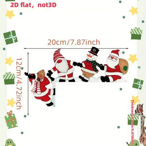 Charmante décoration de cadre de porte en bois de père noël bonhomme de neige et renne - Product Image 3