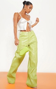 <span class=keywords><strong>Pantaloni</strong></span> <span class=keywords><strong>in</strong></span> finta pelle da <span class=keywords><strong>donna</strong></span> con <span class=keywords><strong>pantaloni</strong></span> larghi traspiranti <span class=keywords><strong>in</strong></span> PU con fornitura di ODM anteriori piatti - Product Image 6