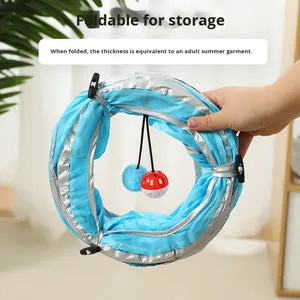 Tunnel di tela ecologico giocattolo movimento interattivo per animali domestici gattino auto-intrattenimento noia forniture per sgravi per gatti tenda sacco a pelo - Product Image 5