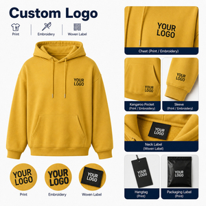 Sweat à capuche unisexe en molleton français premium, coton peigné, poids moyen, uni, personnalisable avec logo, grandes tailles pour hommes - Product Image 2