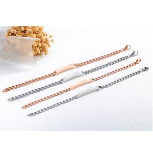 <span class=keywords><strong>Bracciale</strong></span> per Coppia in Acciaio Inossidabile <span class=keywords><strong>Argento</strong></span> con Barra Incisa Personalizzata, Gioielli alla Moda, Vendita all'Ingrosso - Product Image 4