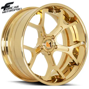 Famous Brand Forcar Golden Chrome Forged T6061 Alloy Wheels For Sale