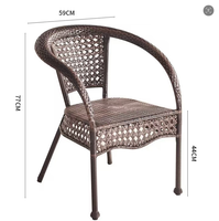 Ensemble moderne de table basse d'extérieur et de fauteuils en rotin tressé, couleur jardin, pour hôtels, cours et style contemporain