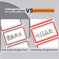 Etiquetas Autoadhesivas Personalizadas en Blanco para Escribir, con Borde Rojo y Azul, para Oficina, Cocina y Almacén