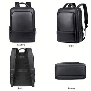 Nuevo Diseño de Maletín de Cuero Genuino para Oficina, con Cierre, Puerto USB, Impermeable, Mochila para Portátil, Diseño Escolar - Product Image 5