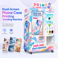 Distributeur automatique de coques de téléphone à double écran avec galerie de motifs pour gares ferroviaires