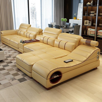 Canapé modulaire intelligent nordique avec massage et haut-parleur Bluetooth - Ensemble de meubles de salon de luxe pour villa avec recharge sans fil