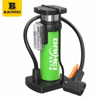 Baimei Mini Steel Bicycle Foot Pump High Pressure 85psi Dual Head Schrader Presta Valve MTB Road Bike Tire Inflator