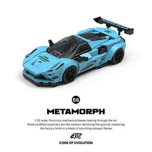 PB8856 Voiture de course en plastique à assembler à l'échelle 1:32, modèle de puzzle, décoration, cadeau pour enfants, vente en gros transfrontalière - Product Image 1