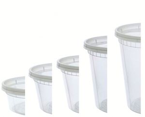 Gobelets en plastique transparents pour soupes et aliments, avec couvercles, prix d'usine, micro-ondables, 8, 12, 32 oz - Product Image 5