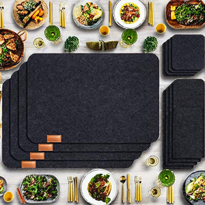 แผ่นรองแก้วและแผ่นรองจานสไตล์โบฮีเมียนคุณภาพสูง ทำจากผ้าสักหลาด ซักล้างได้ พร้อมโลโก้หนังแบบสั่งทำ - Product Image 3