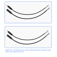 Câble stéréo 2,5 mm 3 pôles à extrémité unique Câble audio 4 pôles AUX mâle vers femelle Câble de signal Microphone Connecteur femelle