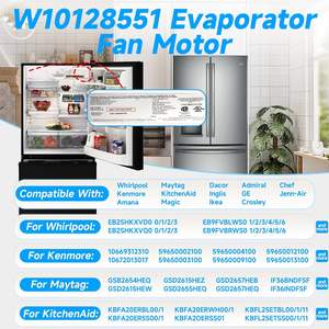 Moteur de ventilateur d'évaporateur de <span class=keywords><strong>réfrigérateur</strong></span> congélateur W10128551 220V pour <span class=keywords><strong>Amana</strong></span> Crosley Maytag KitchenAid - Product Image 5